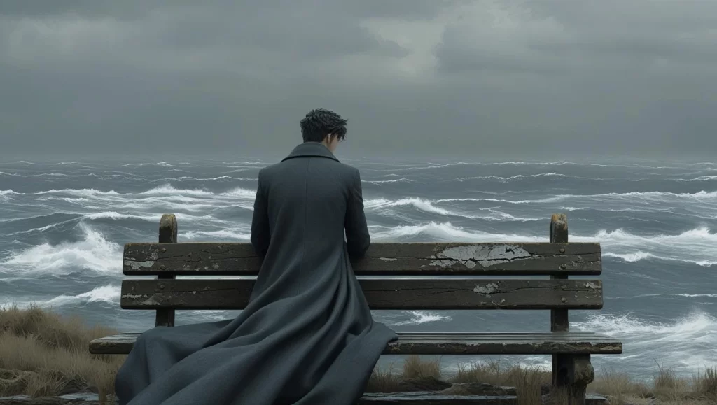 Billy Coull on beach watching waves come in mental health